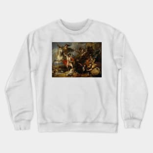 Alexander III of Scotland Rescued from the Fury of a Stag by the Intrepidity of Colin Fitzgerald (The Death of the Stag) by Benjamin West Crewneck Sweatshirt